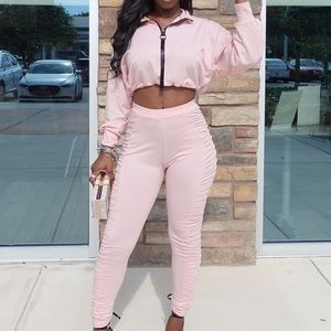 Pink Two piece Jogger set